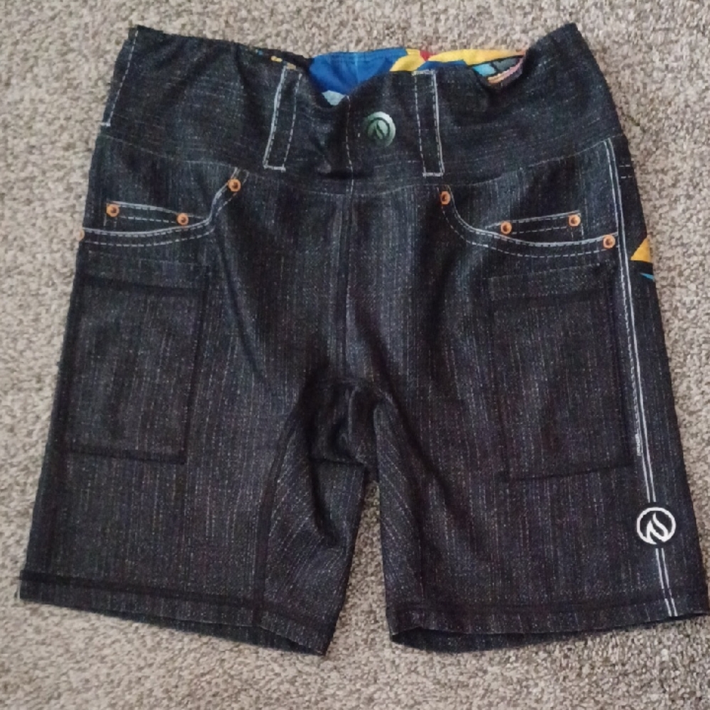 INKnBURN Black Athletic Shorts with Modern Design